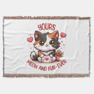 Adorable Calico Cat Valentinstag Decke