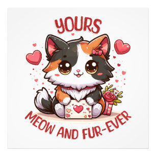 Adorable Calico Cat Valentinstag Fotodruck