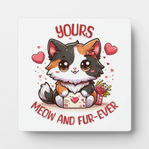 Adorable Calico Cat Valentinstag Fotoplatte