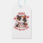 Adorable Calico Cat Valentinstag Geschenkanhänger (Rückseite)