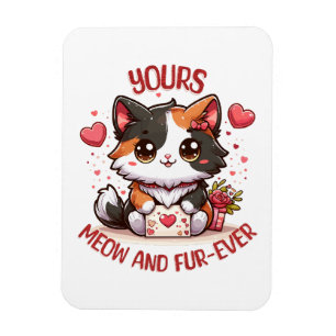 Adorable Calico Cat Valentinstag Magnet