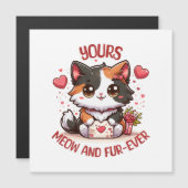 Adorable Calico Cat Valentinstag Magnetkarte (Vorne/Hinten)
