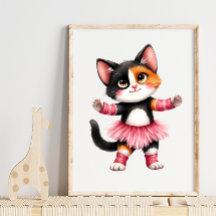 Adorable Calico Kitten Ballerina in Pink Tutu
