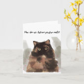 Adorable Calico Kitty Card Karte (Gelbe Blume)