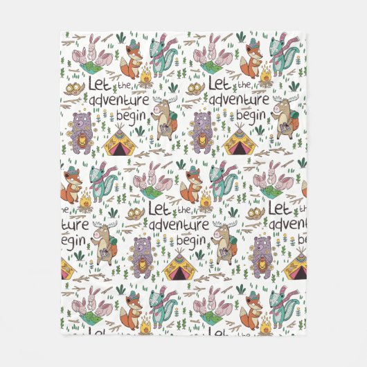 Adorable Camping Fleecedecke (Vorderseite)