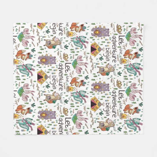 Adorable Camping Fleecedecke (Vorderseite (Horizontal))