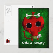 Adorable Cannibal Halloween Cat Postkarte (Vorne/Hinten)