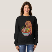 Adorable Capybara Eating Ramen Noodles Kawaii Desi Sweatshirt (Vorne ganz)