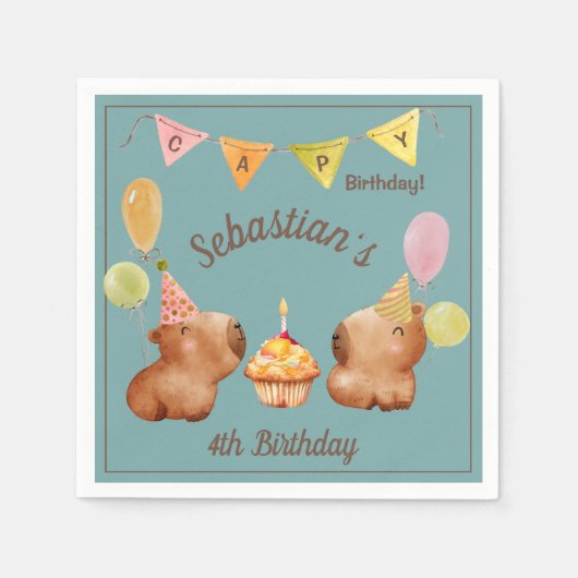 Adorable Capybara Feier Serviette (Vorderseite)