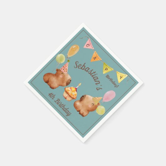 Adorable Capybara Feier Serviette (Ecke)