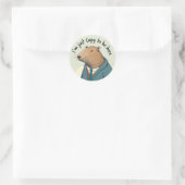 Adorable Capybara Tweed Anzug Rundaufkleber Runder Aufkleber (Tasche)