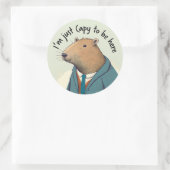 Adorable Capybara Tweed Anzug Rundaufkleber Runder Aufkleber (Tasche)