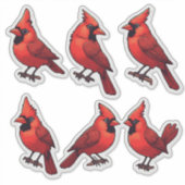 Adorable Cardinal Bird Sticker Collection (Vorderseite)