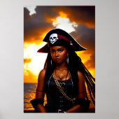 Adorable Caribbean Lady Pirate | Art der AI Poster (Vorne)