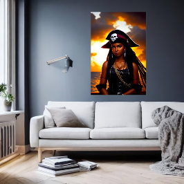 Adorable Caribbean Lady Pirate | Art der AI Poster