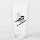 Adorable Carolina Chickadee Cartoon Glas (Rückseite)