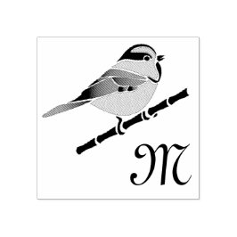 Adorable Carolina Chickadee Cartoon Gummistempel