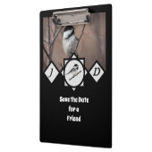 Adorable Carolina Chickadee Monogramm Foto Klemmbrett (Links)