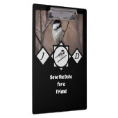 Adorable Carolina Chickadee Monogramm Foto Klemmbrett (Rechts)