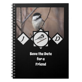 Adorable Carolina Chickadee Monogramm Foto Notizblock