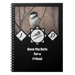 Adorable Carolina Chickadee Monogramm Foto Notizblock