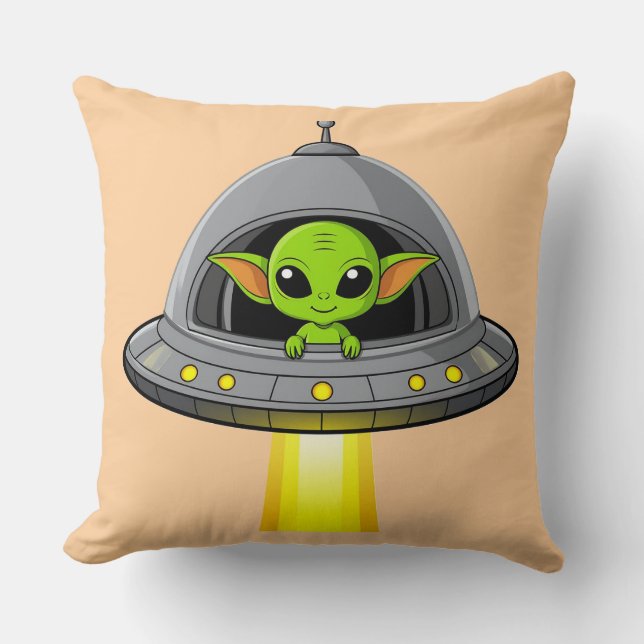 Adorable Cartoon Alien Kissen (Vorderseite)