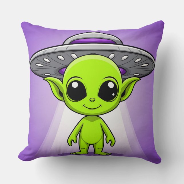 Adorable Cartoon Alien Kissen (Vorderseite)