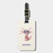 Adorable Cartoon Axolotl Personalisiert Gepäckanhänger (Vorderseite vertikal)