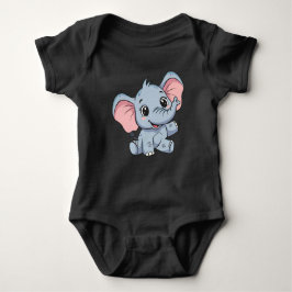 Adorable Cartoon Baby Elephant Baby Bodysuit Baby Strampler