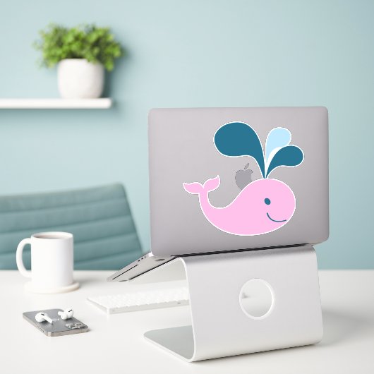 Adorable Cartoon Baby Whale Aufkleber (Laptop auf Schreibtisch)