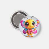 Adorable Cartoon Bee Fairy Magnet (Vorderseite/Rückseite)