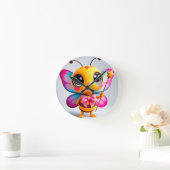 Adorable Cartoon Bee Fairy Runde Wanduhr (Zuhause)