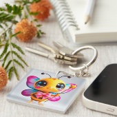 Adorable Cartoon Bee Fairy Schlüsselanhänger (Vorderseite rechts)