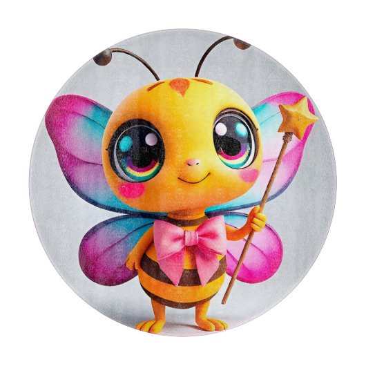 Adorable Cartoon Bee Fairy Schneidebrett (Vorderseite)