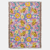 Adorable Cartoon Bienen und Blume Decke (Vorderseite Vertikal)