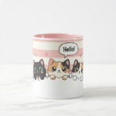Adorable Cartoon Cat Coffee Cup Tasse (Zentrum)