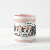 Adorable Cartoon Cat Coffee Lovers Cup Tasse (Zentrum)