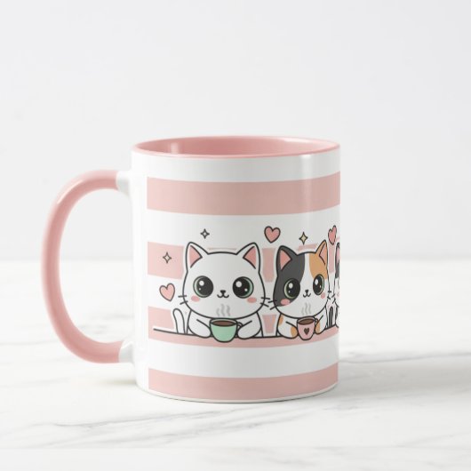 Adorable Cartoon Cat Coffee Lovers Cup Tasse (Links)