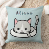 Adorable Cartoon Cat-Ruhe spielend Kissen (Decke)
