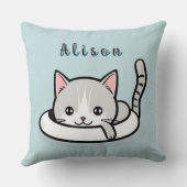 Adorable Cartoon Cat-Ruhe spielend Kissen (Rückseite)