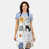 "Adorable Cartoon Cat Schürze - Niedlich und funkt (Getragen)