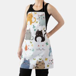 "Adorable Cartoon Cat Schürze - Niedlich und funkt