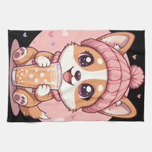 Adorable Cartoon Corgi Puppy Geschirrtuch