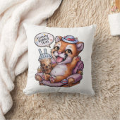 Adorable Cartoon Cougar: Gemütlich, Kawaii Vibes Kissen (Decke)