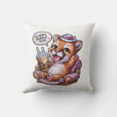 Adorable Cartoon Cougar: Gemütlich, Kawaii Vibes Kissen (Rückseite)