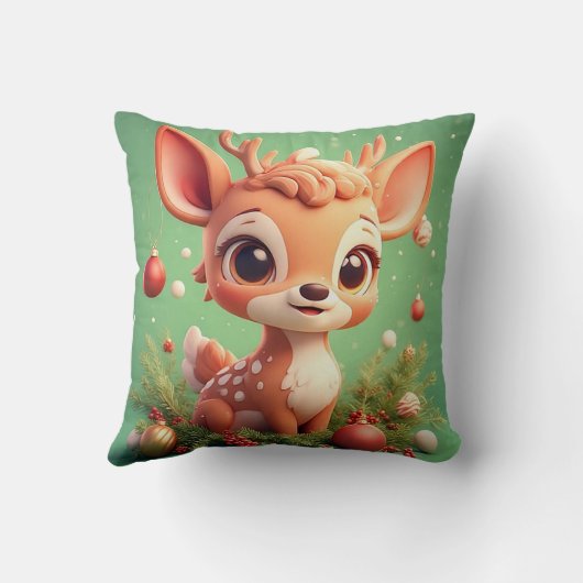 Adorable Cartoon Dei im Festlichen Kissen (Rückseite)