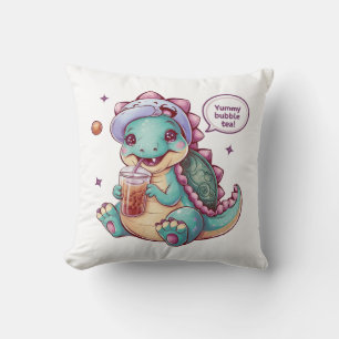 Adorable Cartoon Dinosaur: Gemütlich, Kawaii Vibes Kissen