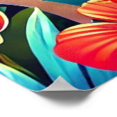 Adorable Cartoon Dinosaurier Amidst Vibrannt Tropi Poster (Ecke)