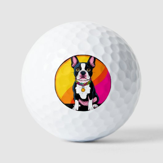 Adorable Cartoon Dog Golfball (Vorderseite)