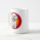 Adorable Cartoon Dog Tragen einer Kette Kaffeetasse (Vorderseite Links)